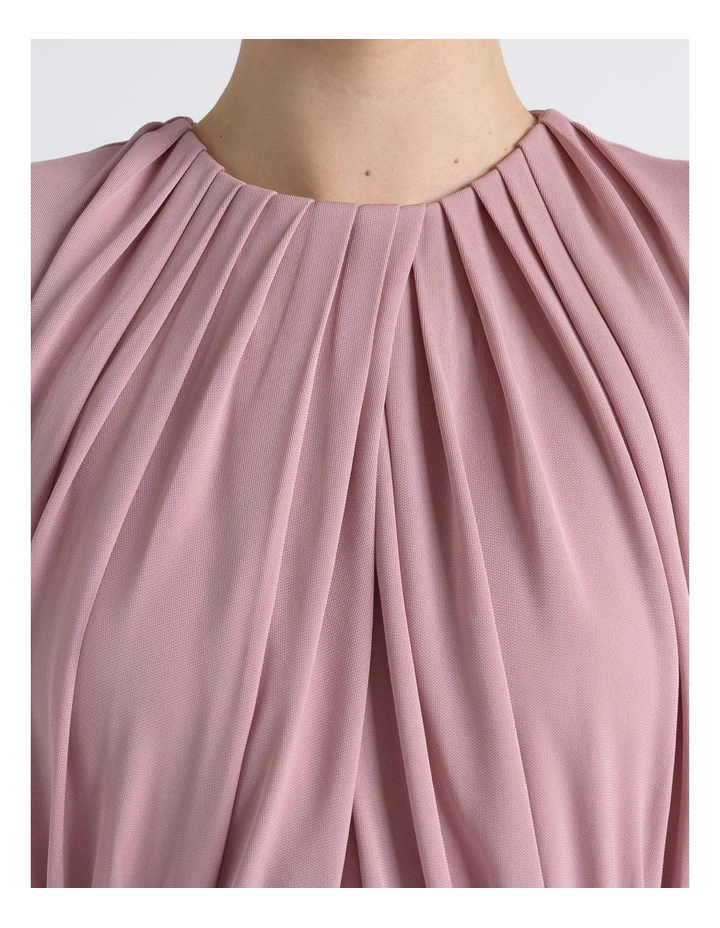 Long Sleeve Drape Midi Dress image 4