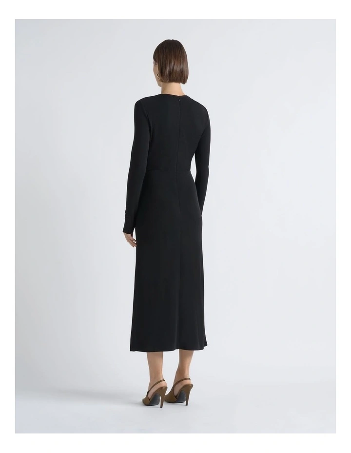 Long Sleeve Drape Midi Dress image 2