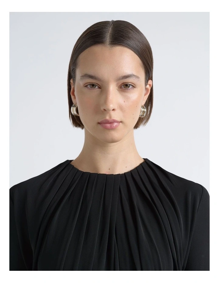 Long Sleeve Drape Midi Dress image 4