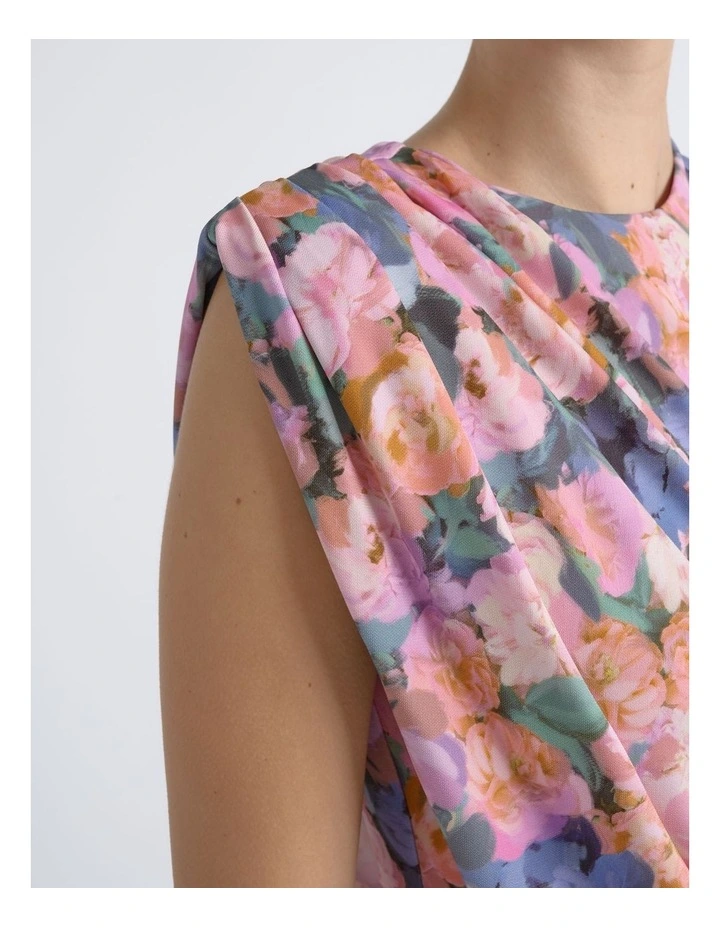 Print Cape Drape Top image 3