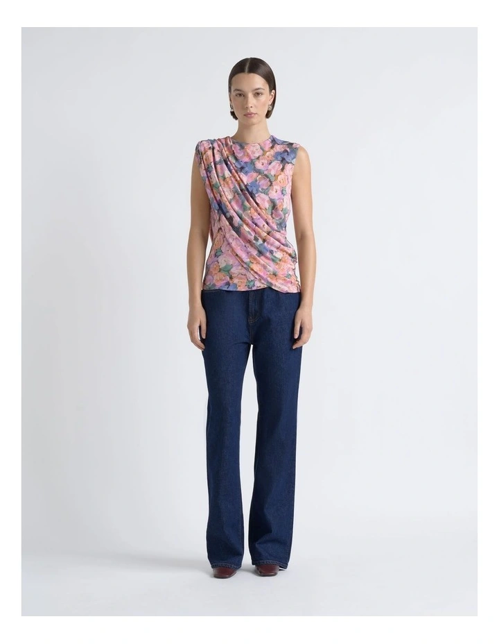 Print Cape Drape Top image 4