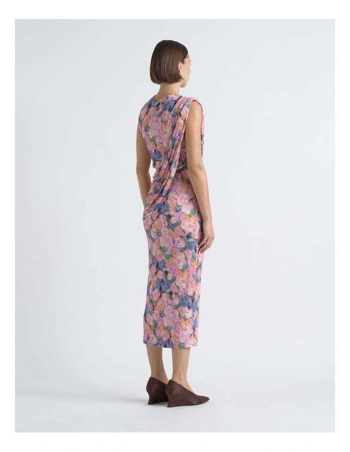 Print Cape Drape Dress image 2