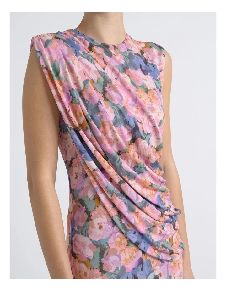 Print Cape Drape Dress image 4