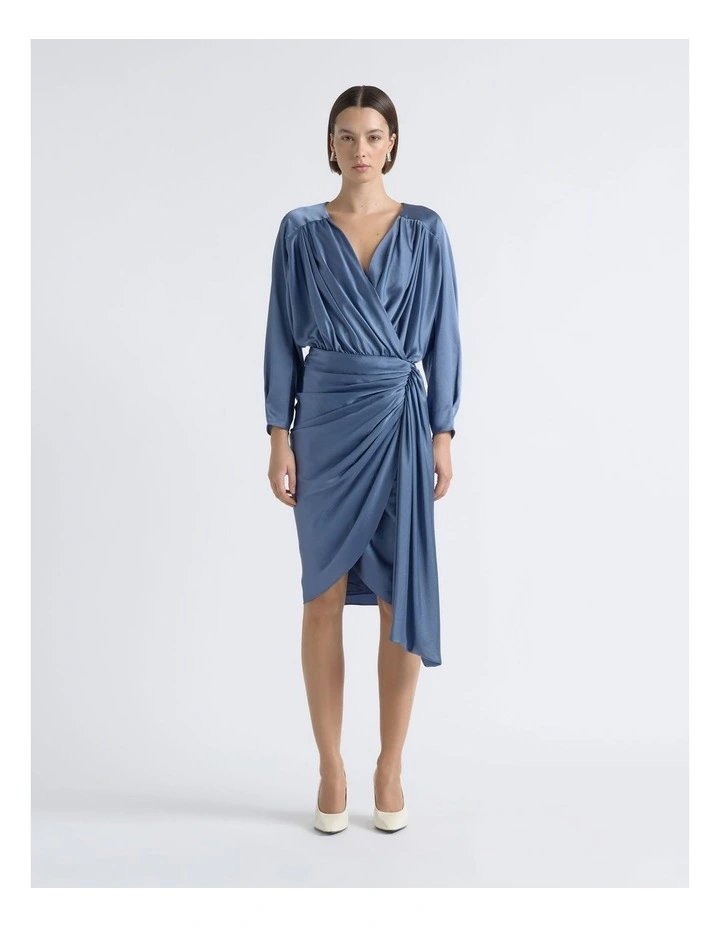 Satin Drape Mini Dress image 1