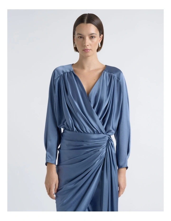 Satin Drape Mini Dress image 3