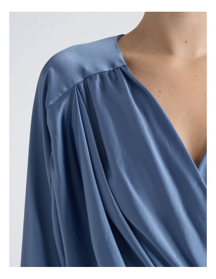 Satin Drape Mini Dress image 4