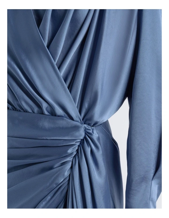 Satin Drape Mini Dress image 5