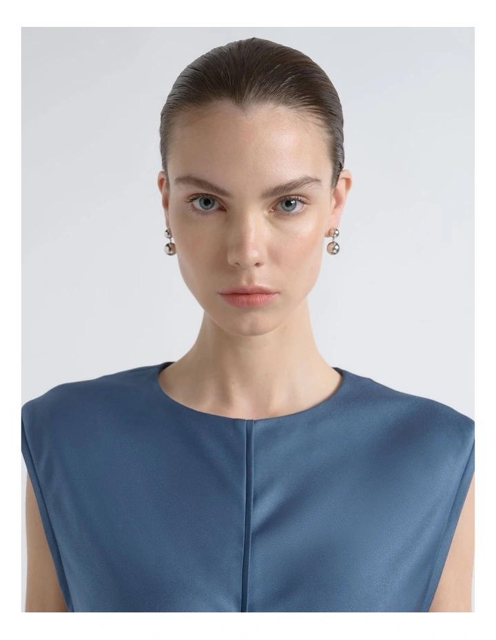 Satin Bias Midi Dress image 4