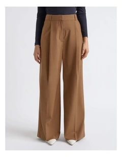 Flecked High Waisted Straight Leg Pant