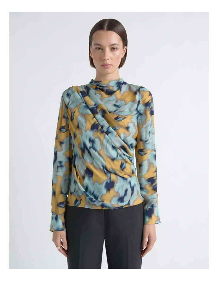 Blurred Floral Drape Top image 1