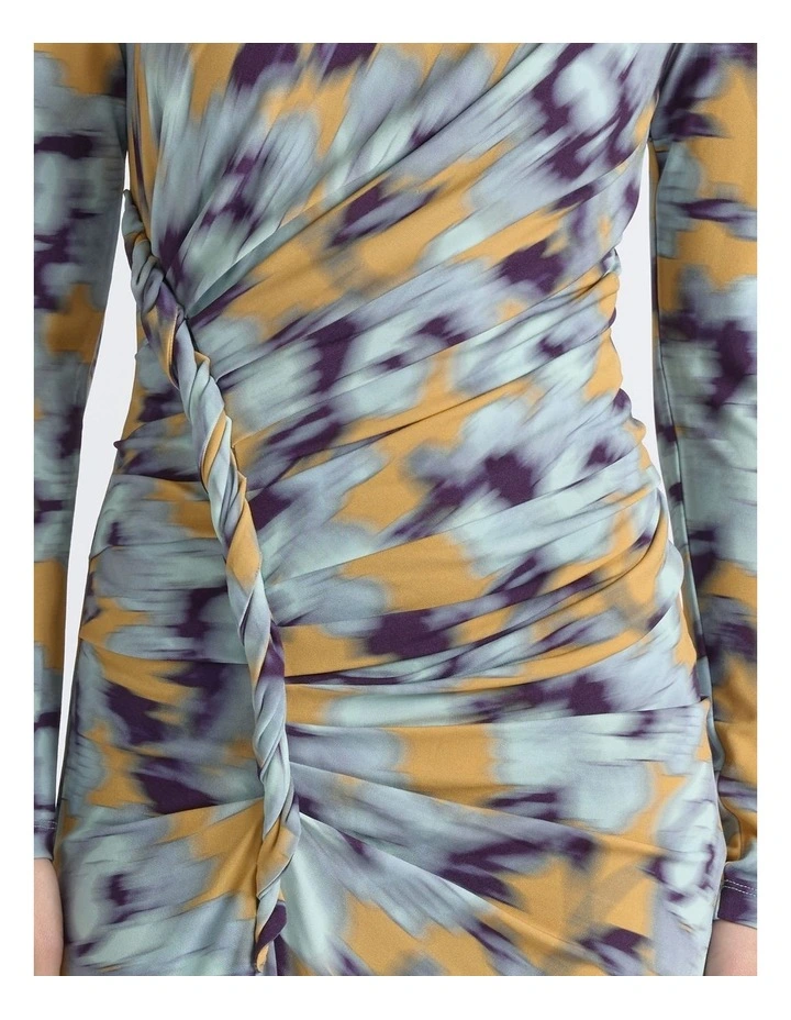 Blurred Floral Twist Midi Dress image 4