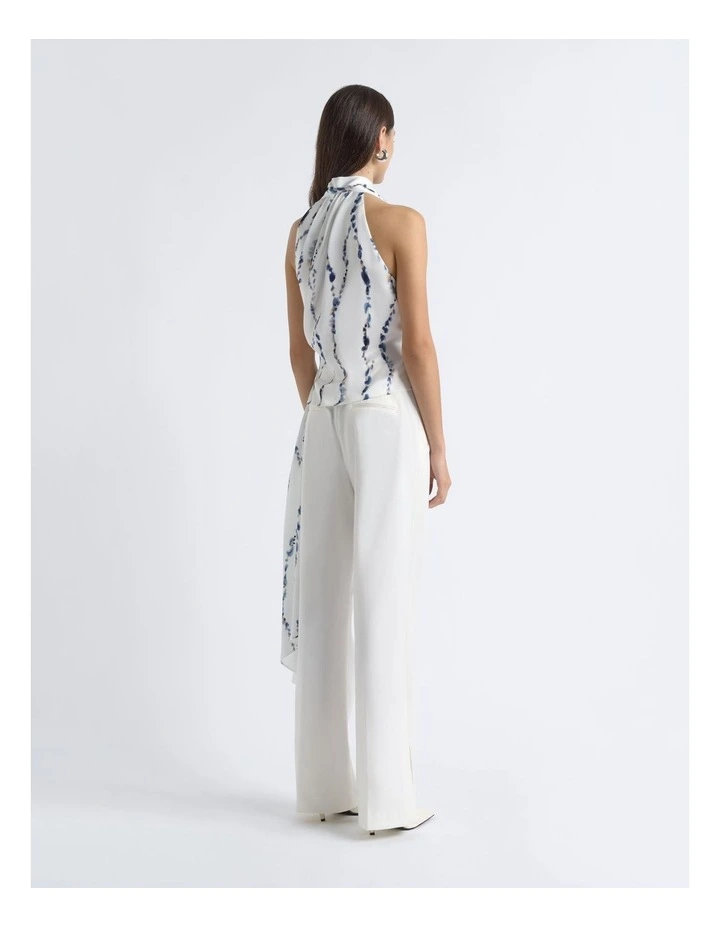 Abstract Print Drape Neck Top image 2