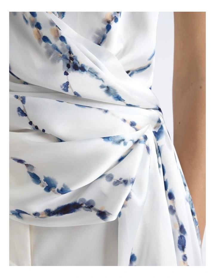 Abstract Print Drape Neck Top image 3
