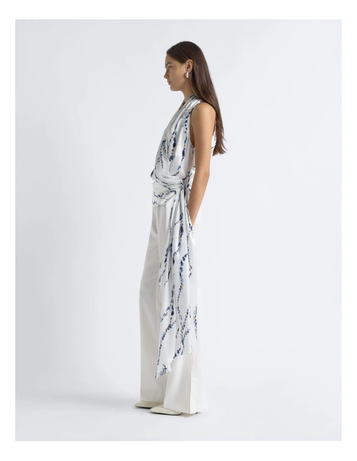 Abstract Print Drape Neck Top image 4