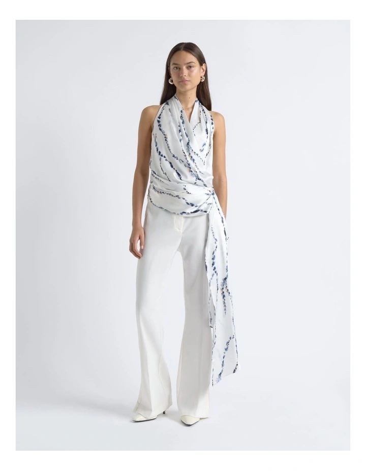 Abstract Print Drape Neck Top image 5