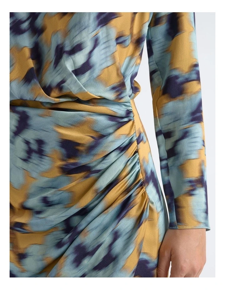 Blurred Floral Drape Dress image 4
