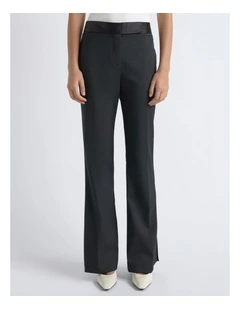 Satin Waistband Straight Leg Pant