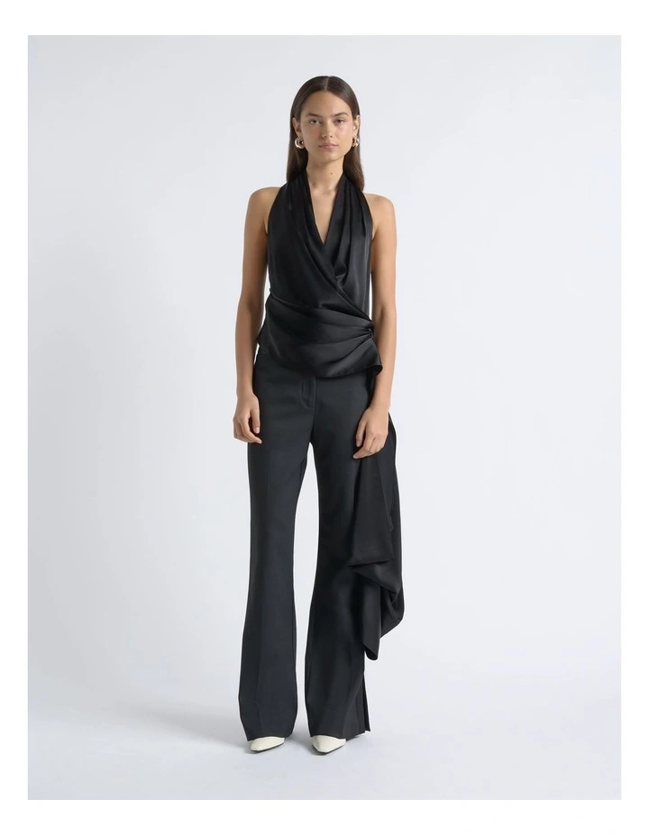 Satin Waistband Straight Leg Pant image 5
