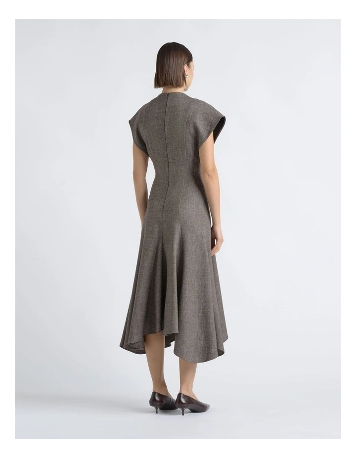 V-Neck A-Line Midi Dress image 2