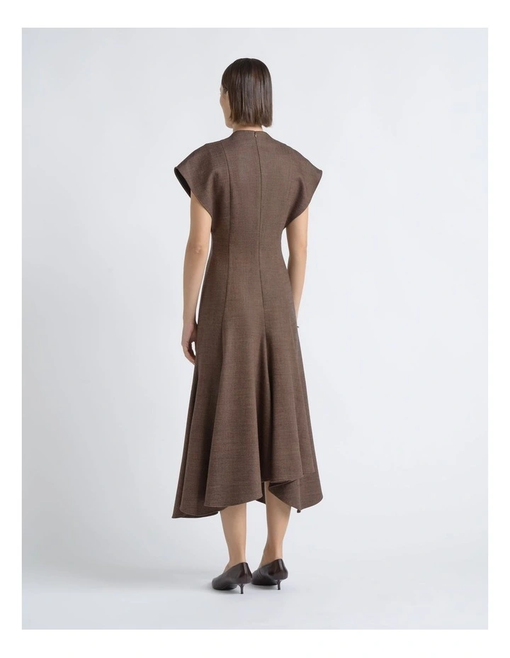 V-Neck A-Line Midi Dress image 2