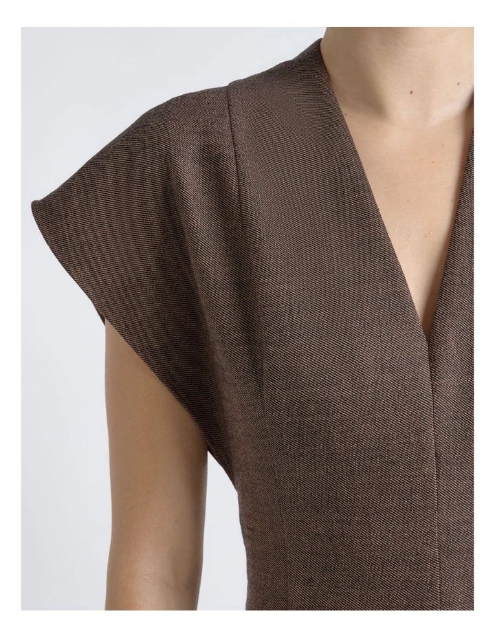 V-Neck A-Line Midi Dress image 3