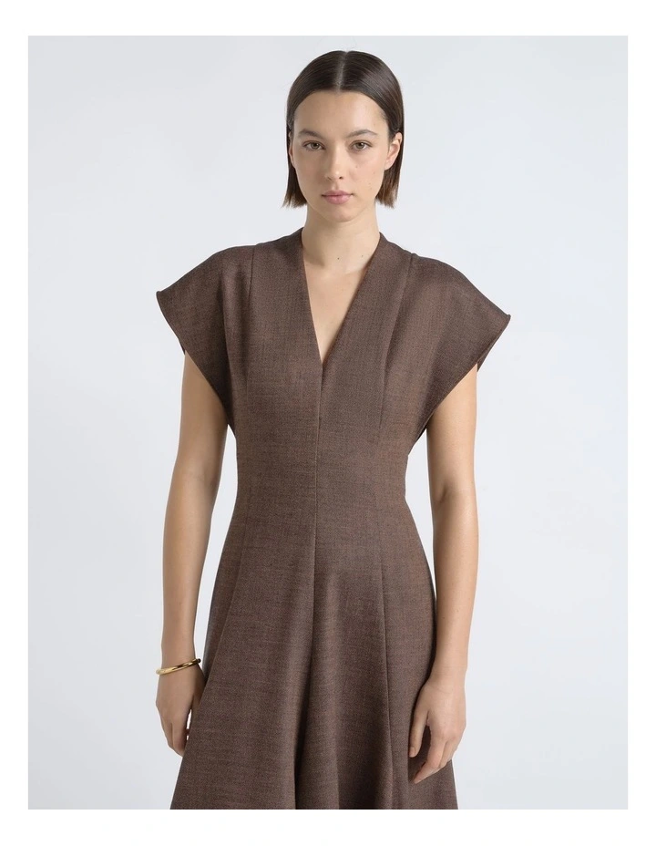 V-Neck A-Line Midi Dress image 4