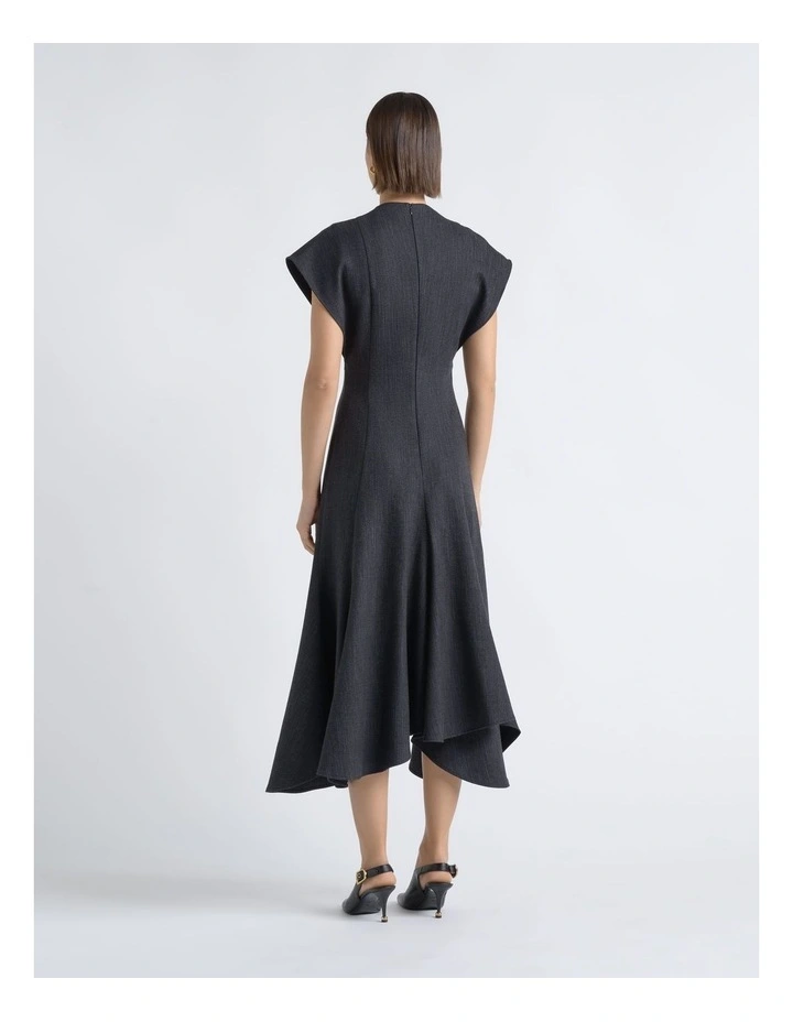 V-Neck A-Line Midi Dress image 2