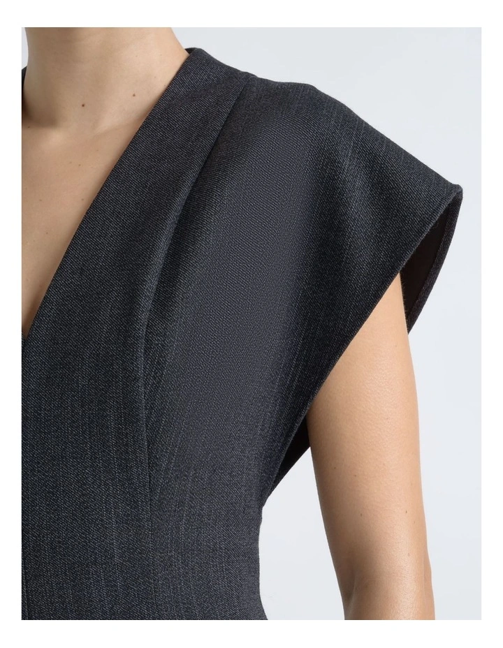 V-Neck A-Line Midi Dress image 3