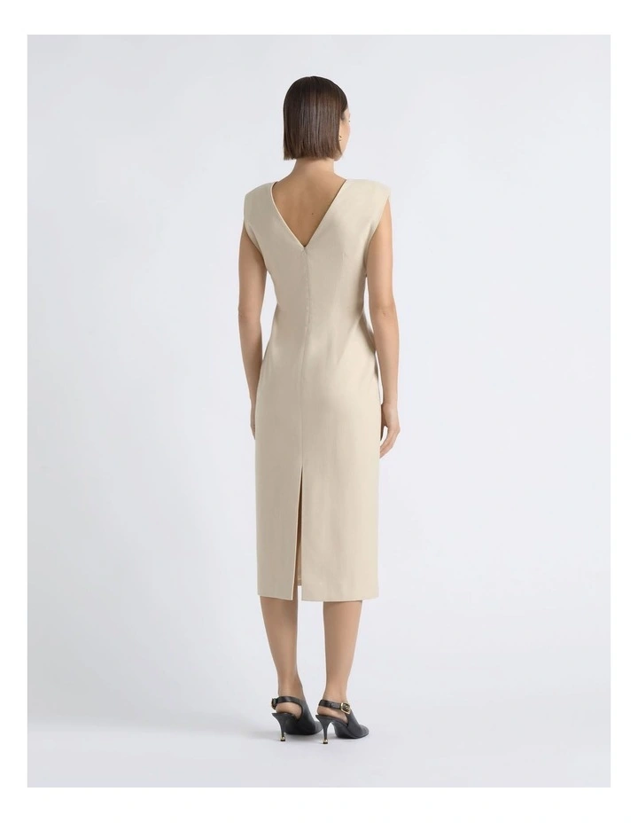V Neck Fitted Midi Dress image 2