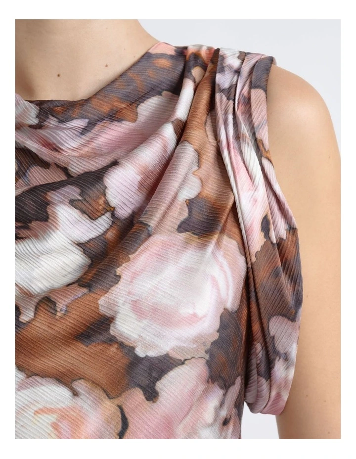 Print Cowl Neck Midi Dress image 5