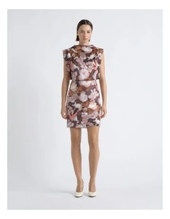 Print Cowl Neck Mini Dress
