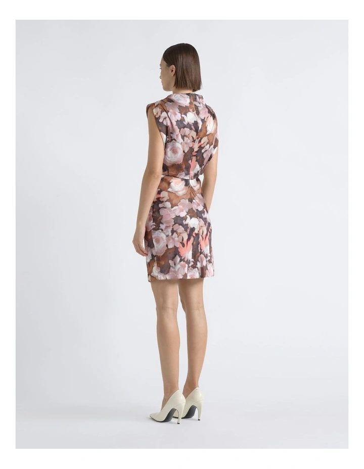 Print Cowl Neck Mini Dress image 2