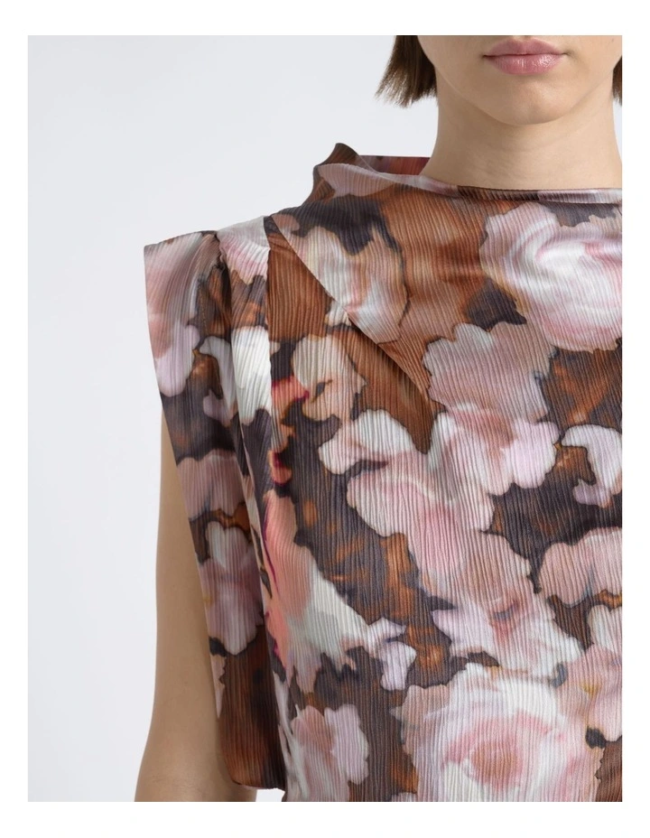 Print Cowl Neck Mini Dress image 3