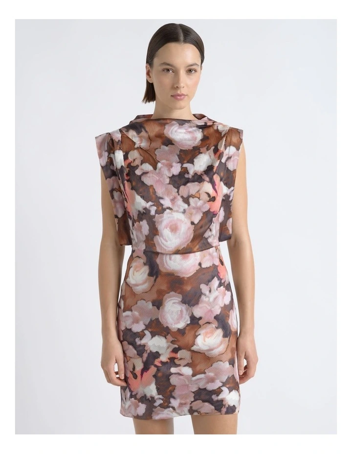 Print Cowl Neck Mini Dress image 4