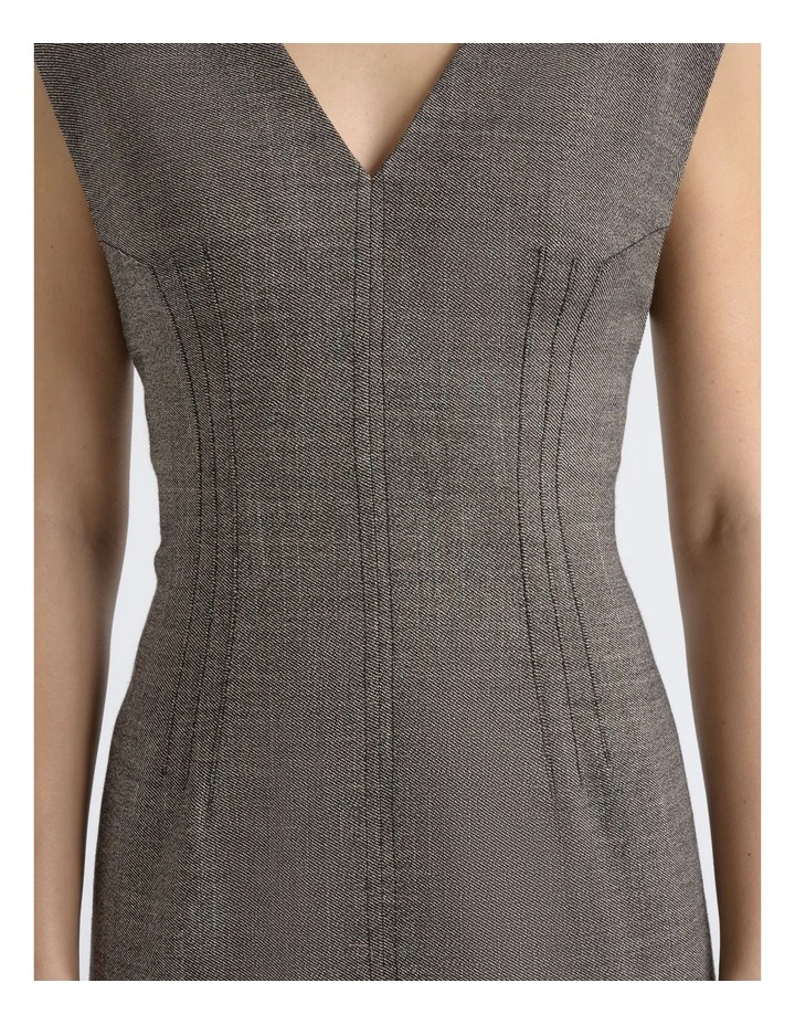 V Neck Fitted Midi Dress image 4
