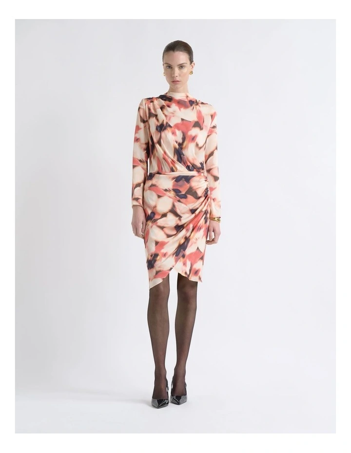 Romantic Floral Gathered Mini Dress image 1