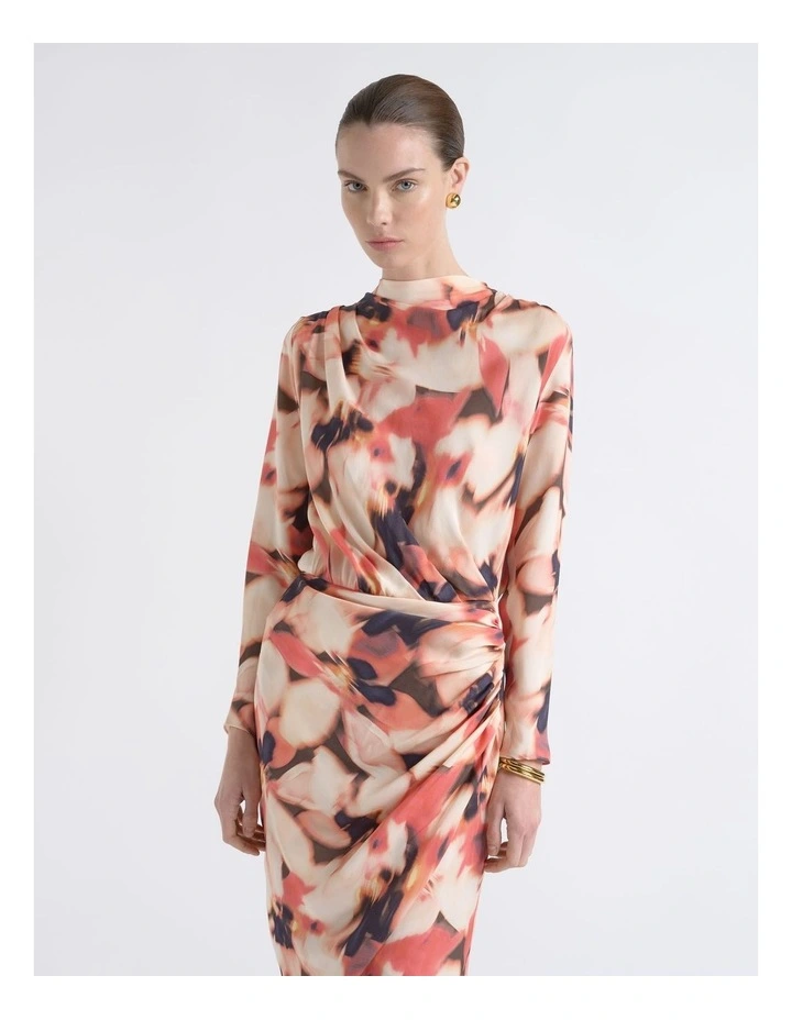 Romantic Floral Gathered Mini Dress image 2