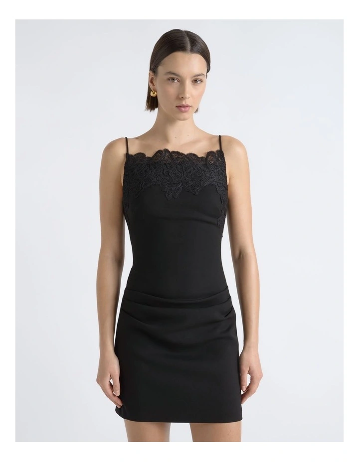 Lace Neckline Mini Dress image 1
