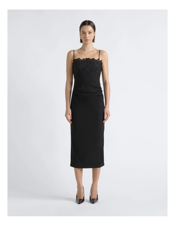 Lace Neckline Midi Dress image 1