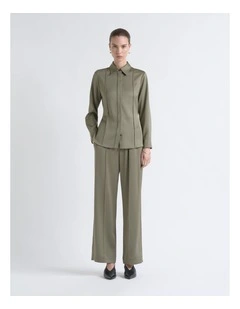 Satin Pin Tuck Shirt