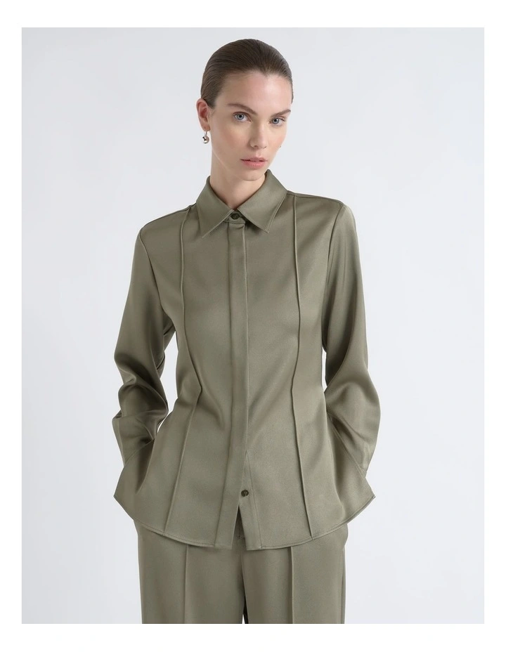 Satin Pin Tuck Shirt image 4