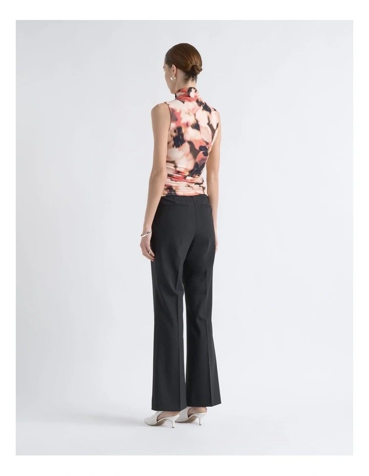 Romantic Floral Ruched Mesh Top image 2