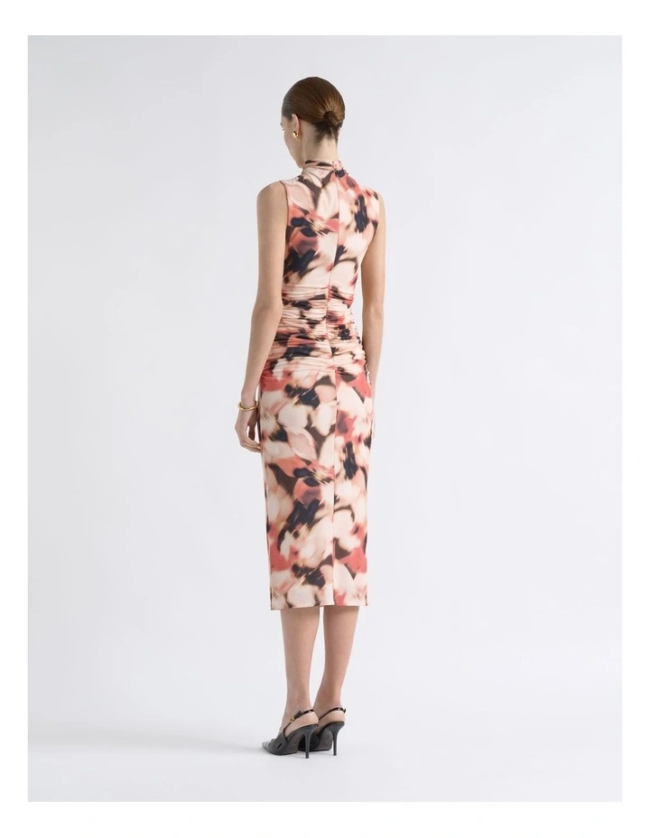 Romantic Floral Ruched Midi Dress image 2