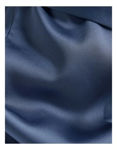 Satin Tie Belt Shirt in Steel