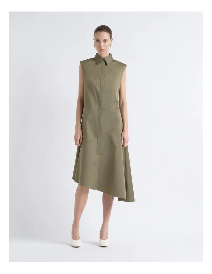 Sleeveless Asymmetrical Shirt Dress image 1