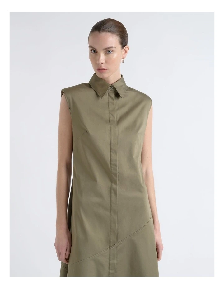 Sleeveless Asymmetrical Shirt Dress image 3