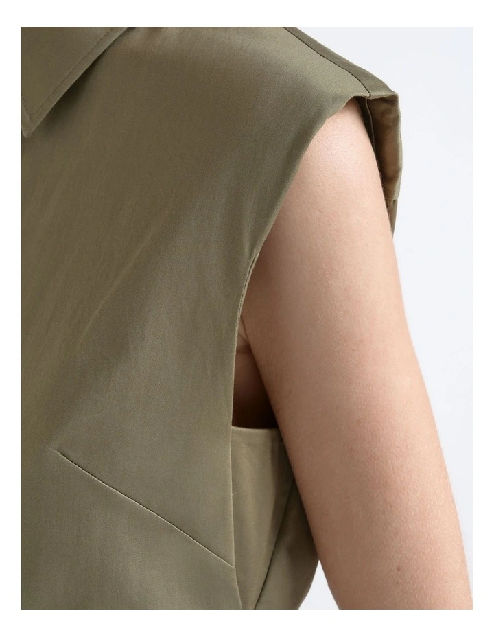 Sleeveless Asymmetrical Shirt Dress image 4