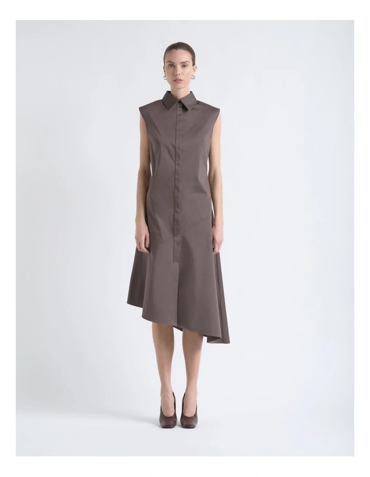 Sleeveless Asymmetrical Shirt Dress image 1