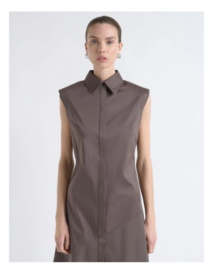 Sleeveless Asymmetrical Shirt Dress image 3