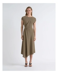Crew Neck Twist Midi Dress